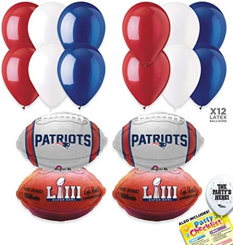 New England Patriots SUPER BOWL 53 Football NFL Sports Team Party Supplies Decorations Balloon Kit - 17pc
