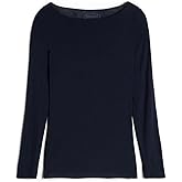 Intimissimi Woman's Sheer Boat Neck Modal Cashmere Ultralight Top