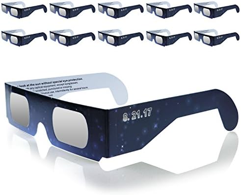 Eclipse Glasses,Monokuchi [10-Pack] Solar Eclipse Glasses CE and ISO Certified Safe Solar Eclipse Viewing Glasses for Direct Sun Viewing-Eye Protection