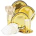 Andaz Press Foil Gold Polka Dot Lunch Napkins, 6.5-inch, 50-Pack, Shiny Metallic Colored Birthday & Wedding Napkins