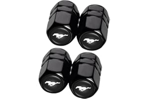 HUGIMCNT Car Tire Valve Caps Dust Caps for Mustang Snake Speedstar Evos Everest GT Shelby Mach-E Grand C-MAX Falcon Figo TERRITORY Fiesta,Auto Tire Valve Stem Caps,Car Tire Air Cap,Alloy Dust Caps for Car Tire