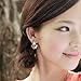 Neoglory Jewelry Platinum-plated Leaf Stud Post Earrings with Champagne Crystal