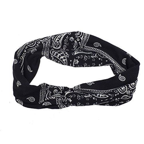 Lux Accessories BlackSoft Bandana Print Knot FrontHeadband