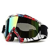 IFLYING Snow Skiing Snowboarding Motocross Anti-Fog Goggles Dustproof Scratch-Resistant Bendable Unisex Goggles (Multi-color, Rainbow)