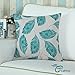 CaliTime Canvas Throw Pillow Cover Case for Couch Sofa Home, Peacock Feathers 18 X 18 Inches, Teal