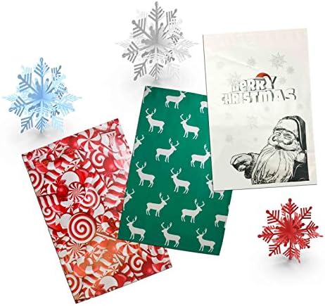 10" x 13" Santa|CandyCane Flat POLY MAILERS, Self Sealing Flat Envelopes, Business Mailers (120Pack)