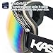 Kasliny Ski Goggles, Snow Goggles Snowboard Over Glasses Goggles for Men, Women & Youth - UV400 Protection and Anti-Fog - Double Grey Spherical Lens Comfortable for Skating Skiing Snowmobiles - Black