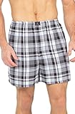 Men's Plaid Boxer Shorts - Underwear Bamboo Viscose Boxers by Texere (Dionysus, Black/Gray, Large) Best Under Wear For him MB6105-1KG-L