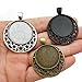 18pcs Mixed 25mm Star Moon Round Blank Bezel Pendant Trays Base Cabochon Settings Trays Pendant Blanks for Jewelry Making DIY Findings (M282)