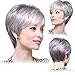 Sexy ladies short gray white mixed Natural Hair wigs + Free Wig cap New
