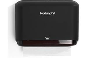 Wall Mount Paper Towel Dispensers, Modundry Multifold Paper Towel Dispenser with Smart Lock, Adhesive No Drilling Install, Hand Towel Holder for Home Bathroom,Restroom, Office (Black)