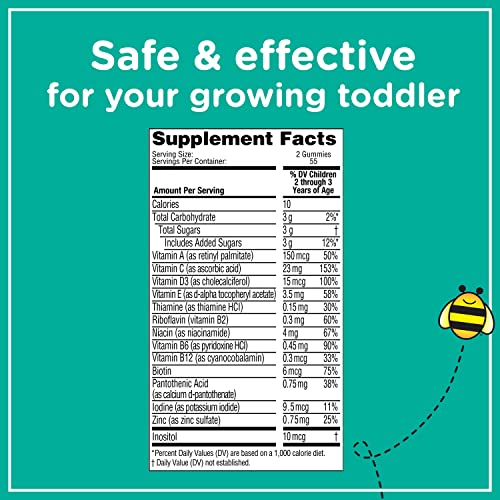 Zarbee's Toddler Vitamins, Complete Multivitamin with Vitamin A, C, D3