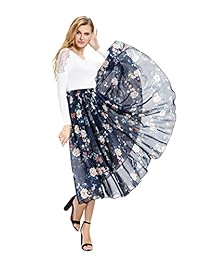 Vestido largo de gasa para dama, con cintura elástica, longitud del suelo, tobillo completo, mezcla de verano, vestido de playa, falda larga