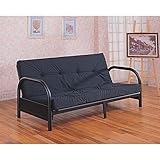 Coaster Metal Full Size Futon Frame with Small Armrest in Black
