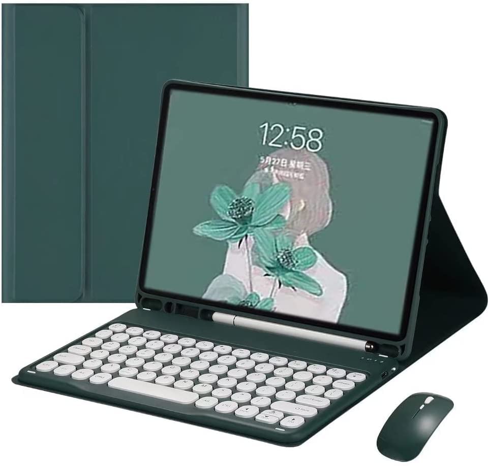 Keyboard Case for Samsung Galaxy Tab S8/S7 11" with Mouse，Smart Soft Case with Bluetooth Keyboard，Detachable Wireless Keyboard Tablet Cover with Pencil Holder (Teal)