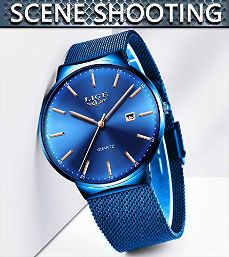 2 LIGE+Waterproof+Stainless+Wristwatch+Bussiness
