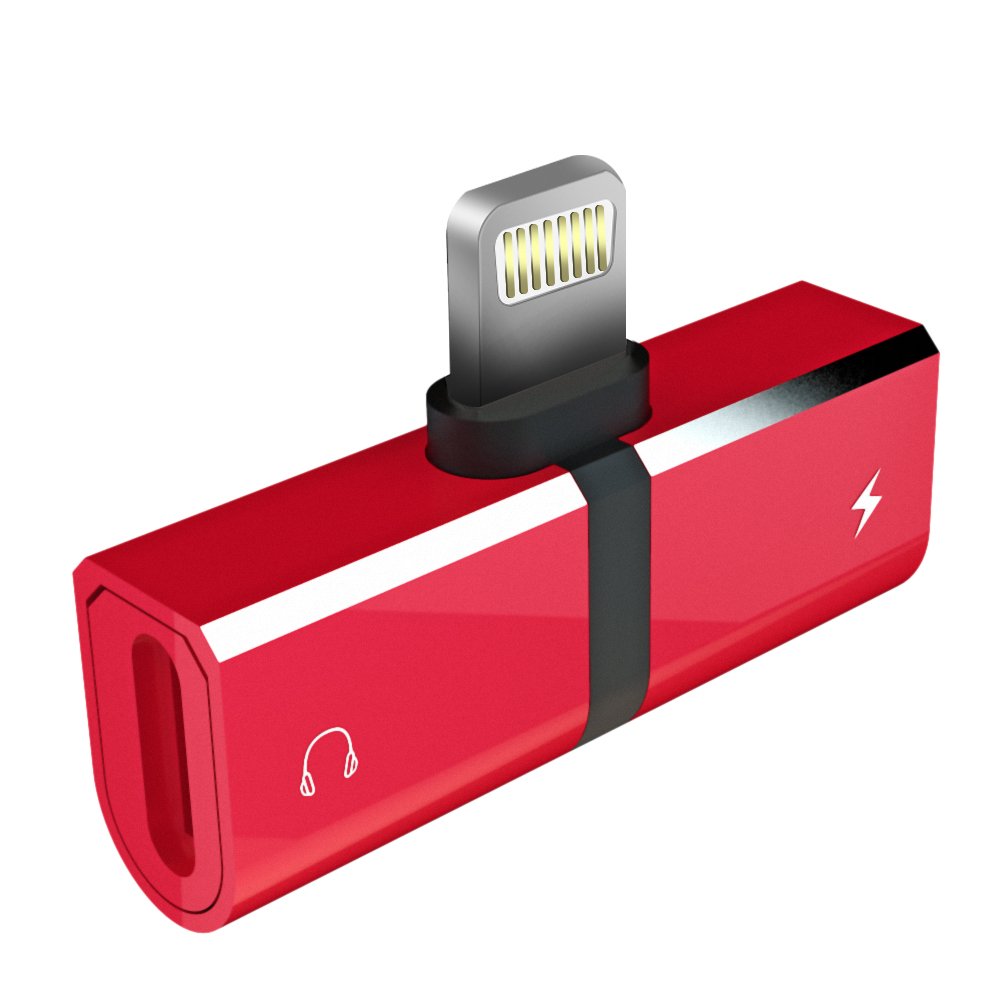 特売 Khtone Lightningスプリッタアダプタfor Iphone 7 7 Plus 8 8 Plus X Ipad デュアルlightningポート 充電 音楽を同時に サポートios 10 3以降レッド B07dg4frqy Moalmada Com