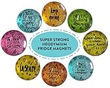 Strong Refrigerator Magnets for Fridge by StriveZen, Cute Rare Earth Glass Magnets for Whiteboard, Glass Board, Locker, Magnetic Dry Erase Board, Magnetic Whiteboard, Neodymium Magnet, Set of 8