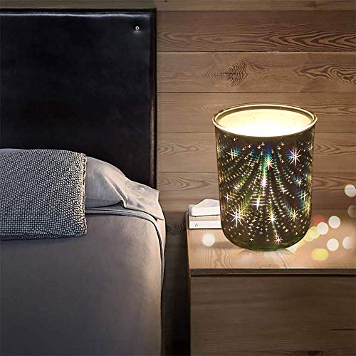 Singeek Glass Electric Oil Warmer Candle Warmer Wax Tart Burner,Perfect Aroma Decorative Lamp for Home Office Gifts & Decor(3D Stars)