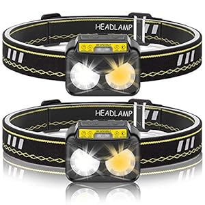 USB oplaadbare hoofdlampen, set van 2, IPX5 waterdicht voor vissen, hardlopen, kamperen, wandelen