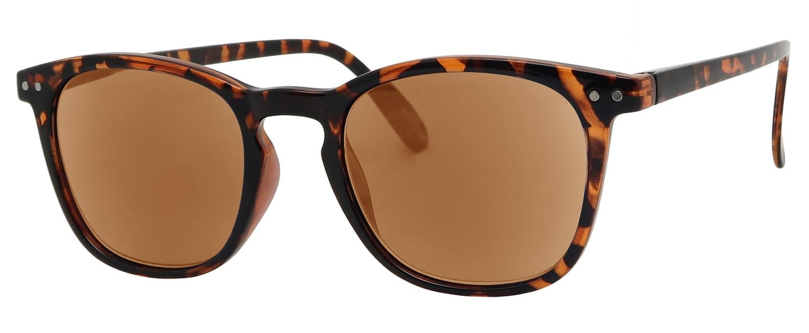 I-Sential Reading Sunglasses Tortoise Brown Flex Temples UV400 Brown Lens Sun Readers Mens Womens Tinted Glasses & Case +1.75
