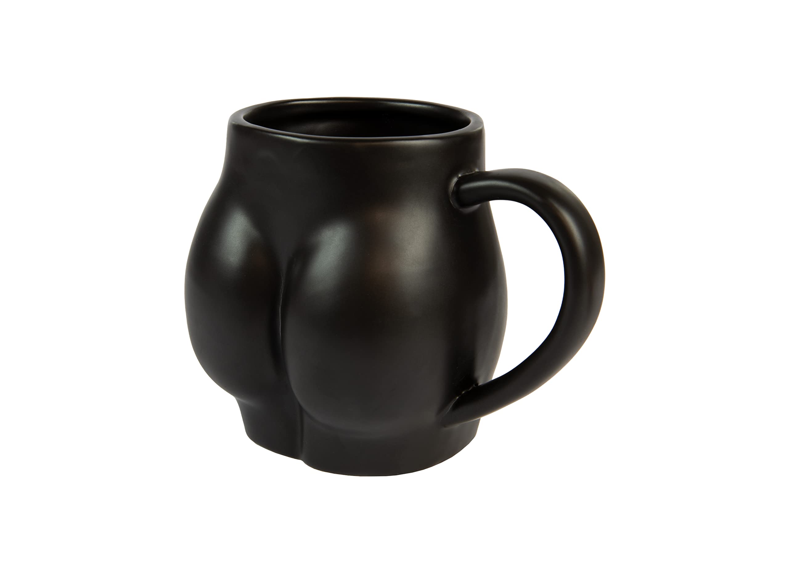 Fisura - Coffee Mugs with Funny Body Shape, Tea Mug Style, Black Cups, 320 ml Capacity, Unique Porcelain Design, 14 x 10.5 x 8 cm