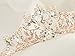 SWEETV Rose Gold Pearl Wedding Tiara for Bride, Crystal Tiaras and Crowns for Women, Princess Tiara Costume Crown for Birthday Party Prom