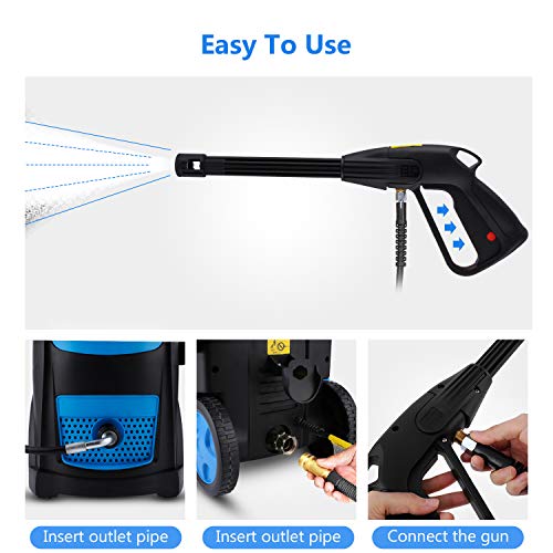 Suyncll High Power Washer Electric Pressure Washer,3800PSI 2.8GPM Pressure Washer Car Patio Garden Yard Cleaner(Blue)