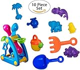 Toyrifik Sand Toys For Kids- Beach Toys Sandbox Set For Toddlers And Kids- Beach Molds, Shovel, Rake, Watering Pot, Water Wheel-10 Peice Sand Playset