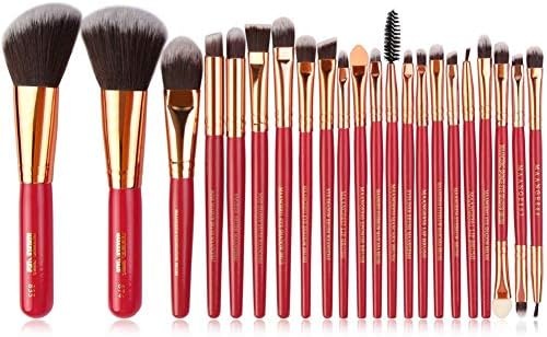 Makeup Brush Set, Jocestyle 22pcs Professional Makeup Brushes for Foundation Blending Blush Concealer Eye Shadow Premium Makeup Tool Kit (Red Gold)