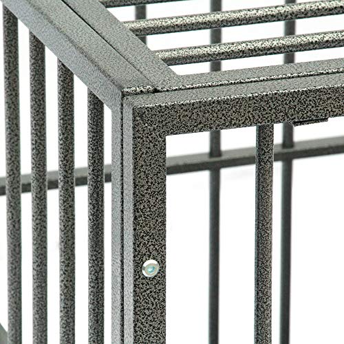 Lovinland 42" Heavy Duty Dog Cage Crate Kennel Metal Pet Playpen Portable with Tray Silver