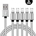 iPhone Charger MFi Certified,Lightning Cable 5Pack 3FT,Nylon Braided Charger to Cable Data Syncing Cord Compatible with iPhone X XS XsMax XR 8 8Plus 7 7Plus 6S 6Splus 6 6Plus Se 5S 5(Silver White)