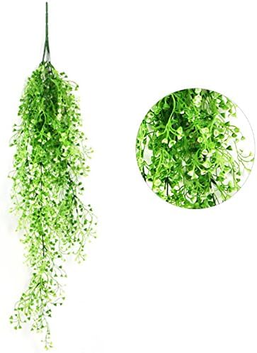 Mistari Plastic Artificial Flowers Hanging Vine String Plant Fake Silk Home Decorative Party Wedding (White)