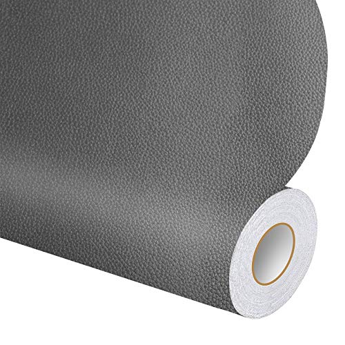 DXBULL Large Leather Repair Patch 17.3x78.7 inch Repair Tape Self-Adhesive for Furniture Sofas Car Seats Chair Couches Handbags Jackets Decorative Home Hotel Wall (Grey)