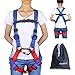 Oumers Kids' Climbing Harness, Full Body Harness, Safe Belts Guide Harness for Outward Band Expanding Training, Caving Rock Climbing Rappelling Equip, Safety Comfort (Large Blue and Red)