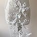 3D Beaded Flower Embroidery Lace Patch Applique Crystal Sewing Lace Motif for Dance Costumes Ballgown Off-White Color