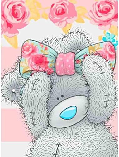 Eletty 5D Visual Perception, Bear-Patch Cross Stitch Resin,Soft Bright Drilling Diamond Embroidery Painting 25X20Cm DIY Decor