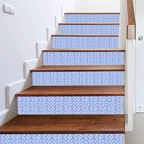 Anglewolf 3D Simulation Stair Stickers Waterproof Wall Diy Home Decor Tiles For Kitchen Stairs Bathroom Tile Decals Backsplash Staircase Decoration(A 9)