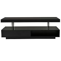 Merax Modern Center Coffee Table with 2 Storage