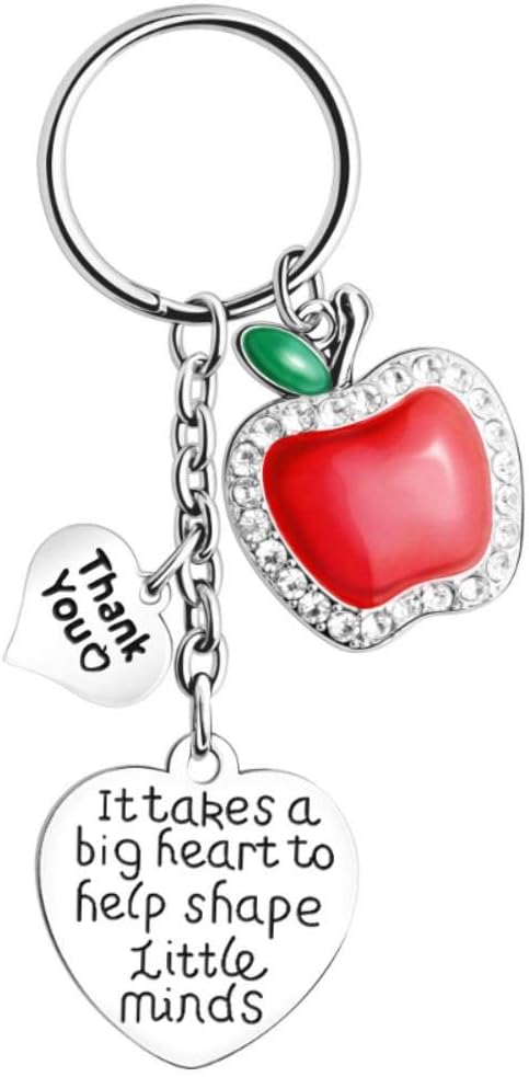 CyFe Red Apple shaped Pendant Keyring Motto Key Holder for Women Lady Girls Bag Ornaments Key Chain Pendant Christmas Party Favors