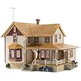 Micro-Mark Woodland Scenics Landmark Structures Built & Ready Corner Porch House, HO Scale