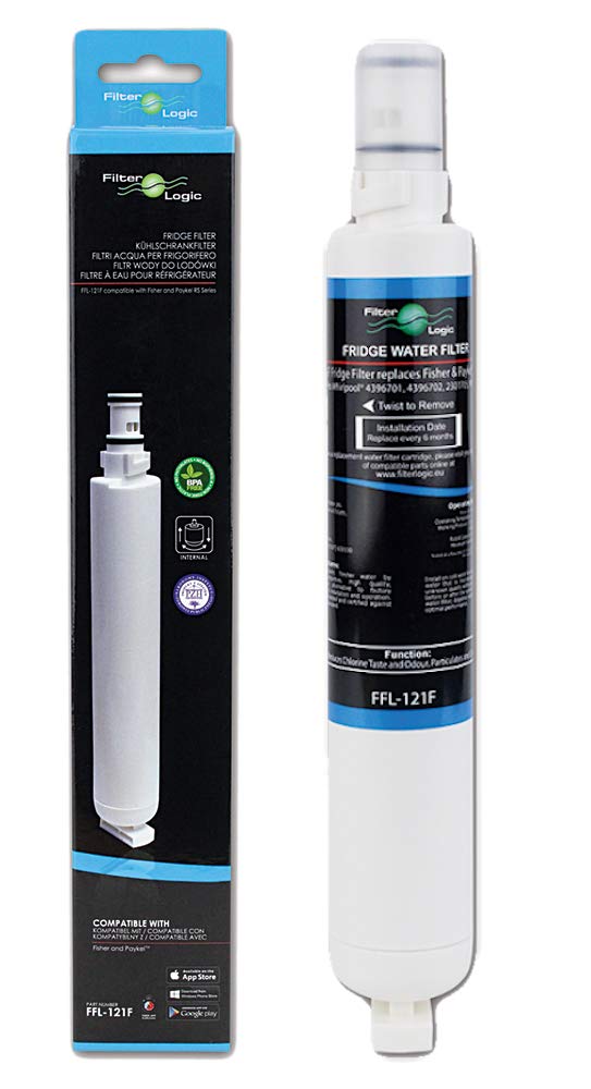 FilterLogic FFL-121F Fridge Water Filter Compatible with Fisher & Paykel 842802 & 81099 for Fridges RS90A, RS90AU1, RS36A, RS36W. RS120W, RS9120W, Whirlpool 4396701 (1 Pack)