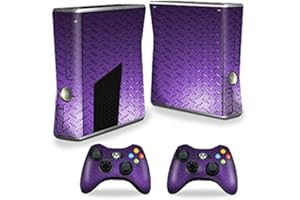 MIGHTY SKINS MightySkins Skin Compatible with X-Box 360 Xbox 360 S Console - Purple Diamond Plate | Protective, Durable, and Unique Vinyl wrap Cover | Easy to Apply, Remove, and Change Styles | Made in The USA