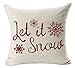 Andreannie Happy Winter Red Let It Snow Various Beautiful Snowflakes Merry New Home Room Decorative Cotton Linen Throw Pillow Case Cushion Cover Square 18 X 18 Inches
