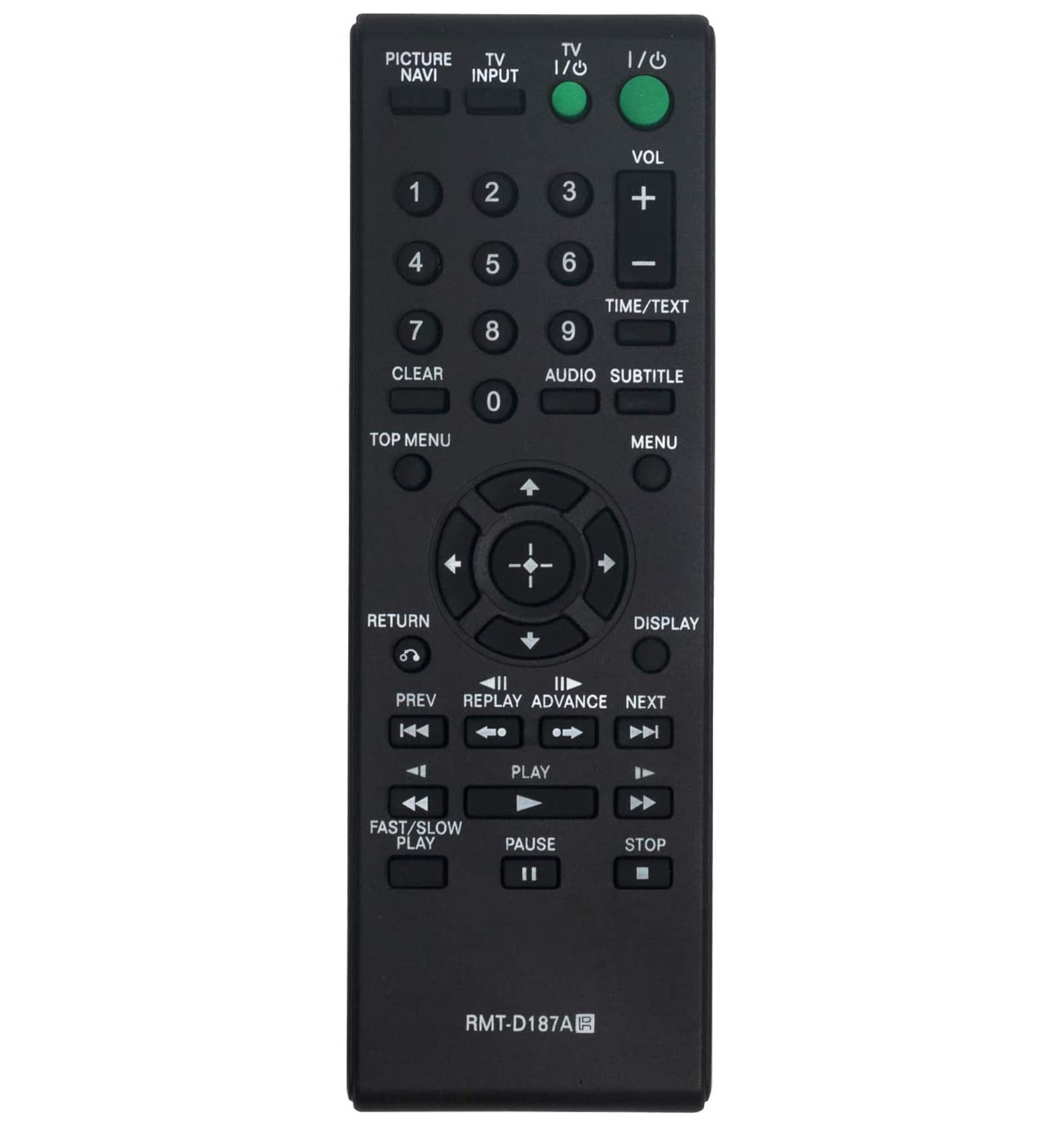 VINABTY RMT-D187A Replacement Remote Control fit for Sony DVD Player DVP-NS611H DVP-NS710 DVP-NS710H DVP-NS710H/B DVP-NS710HWM DVP-SR101 DVP-SR101B DVP-SR101P DVP-NS717HP DVP-NS728H DVP-NS611HP