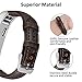 UMAXGET Compatible for Fitbit Alta & Fitbit Alta HR Leather Band, Genuine Leather Replacement Wristband for Women Men (Dark Brown)