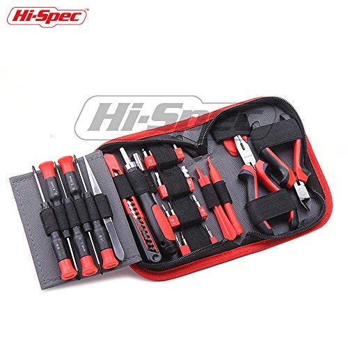 Hi-Spec 38 pcs Electronics Repair Tool Kit - Magnetic Precision Ratcheting Screwdriver & Phillips, Slotted, Torx, Hex and Triwing/Head Bits Set, Lose Nose & Diagonal Pliers, Tweezers Pry Bar in Case