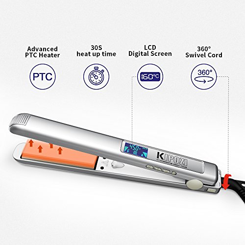 KIPOZI Professional Hair Straightener NanoTitanium Flat Iron Anti