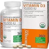 Bronson Vitamin D3 10,000 IU Certified Organic Vitamin D, Non-GMO, USDA Certified, 360 Tablets