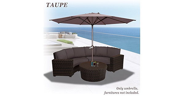Amazon Com Strong Camel 11 5 Round Patio Umbrella Outdoor Market Umbrella Sunshade Market Garden In Taupe Color Garden Outdoor